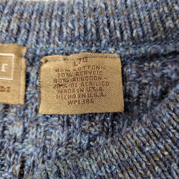 Haggar Generations Blue Marled Henley Sweater size Large - Picture 5 of 9